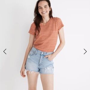 NWT Madewell The Perfect Jean Short in Fiore Wash: Destroyed Edition SZ 30